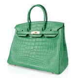 Hermes Birkin 35 Bag Matte Alligator Cactus Gold Hardware