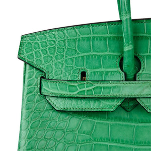 Hermes Birkin 35 Bag Matte Alligator Cactus Gold Hardware