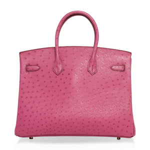 Hermes Birkin 35 Bag Fuchsia Ostrich Gold Hardware