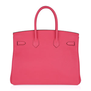 Hermes Birkin 35 Bag Rose Lipstick Pink Togo Gold Hardware