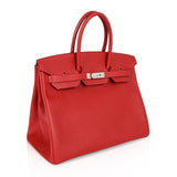 Hermes Birkin 35 Bag Rouge Casaque Lipstick Red Epsom Palladium new