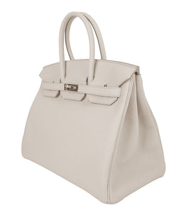 Hermes Birkin 35 Bag Beton Clemence Palladium Hardware