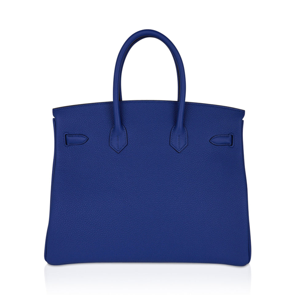 Hermes Birkin 35 Bag Blue de France Togo Leather with Palladium Hardware