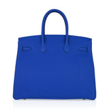 Hermes Birkin 35 Bag Blue Zellige Gold Hardware Togo Leather