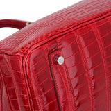 Hermes Birkin 35 Bag Braise Porosus Crocodile with Palladium Hardware