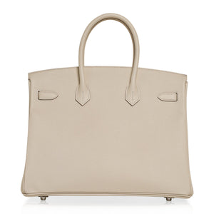 Hermes Birkin 35 Bag Craie Epsom Palladium Hardware