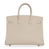 Hermes Birkin 35 Bag Craie Epsom Palladium Hardware