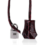 Hermes Birkin 35 Bag Diamond Bordeaux Porosus Crocodile with White Gold Hardware