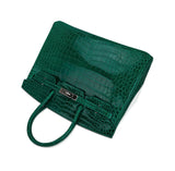 Hermes Birkin 35 Bag Emerald Porosus Crocodile with Palladium Hardware