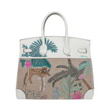 Hermes Limited Edition Birkin 35 Bag Faubourg Tropical Toile & Swift