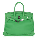 Hermes Birkin 35 Bag Ghillies Limited Edition Bamboo Palladium Hardware