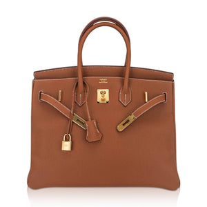 Hermes Birkin 35 Bag Gold Togo Leather with Gold Hardware