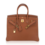 Hermes Birkin 35 Bag Gold Togo Leather with Gold Hardware