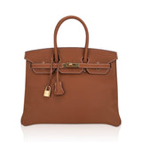 Hermes Birkin 35 Bag Gold Togo Leather with Gold Hardware