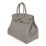 Hermes Birkin 35 Bag Gris Asphalte Togo Gold Hardware