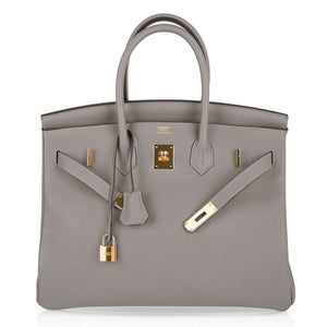 Hermes Birkin 35 Bag Gris Asphalte Togo Gold Hardware