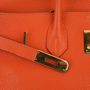 Hermes Birkin 35 Bag Orange Togo Leather with Gold Hardware