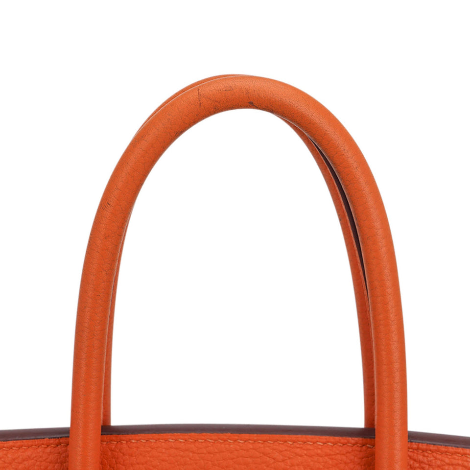 Hermes Birkin 35 Bag Orange Togo Leather with Gold Hardware