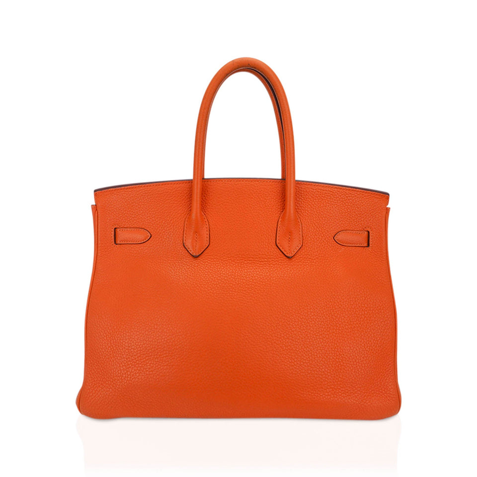 Hermes Birkin 35 Bag Orange Togo Leather with Gold Hardware