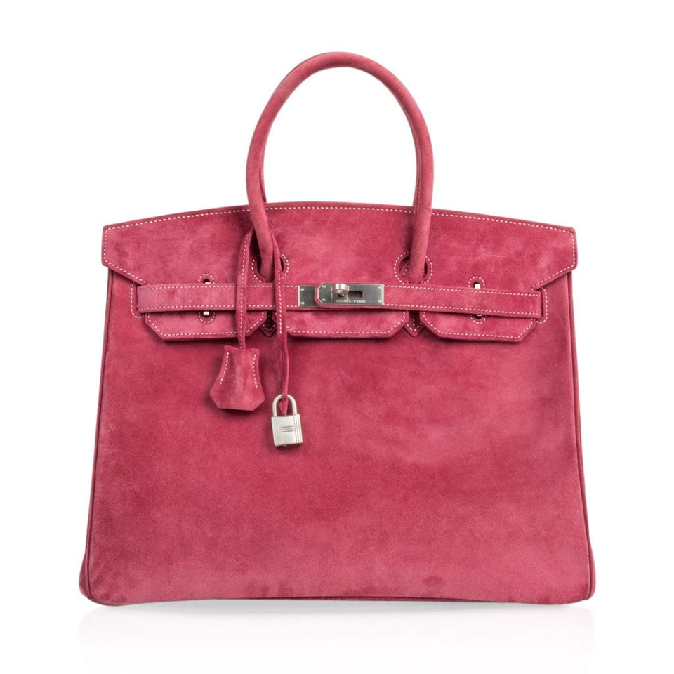 Hermes Birkin 35 Bag Fuchsia Pink Doblis Palladium Rare