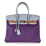 Hermes Birkin 35 Bag Arlequin Limited Edition Clemence Palladium