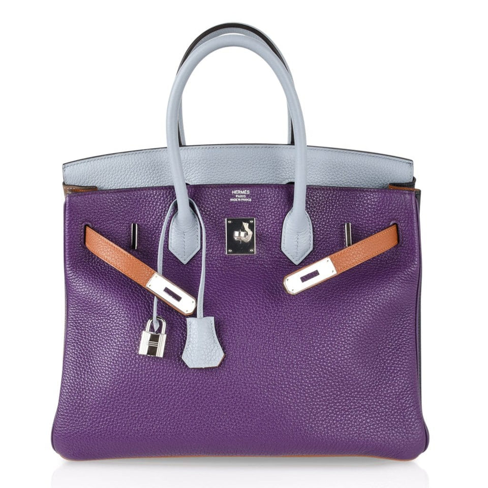 Hermes Birkin 35 Bag Arlequin Limited Edition Clemence Palladium