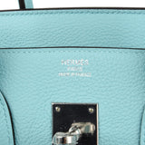 Hermes Birkin 35 Bag Fresh Blue Atoll Togo Palladium Hardware