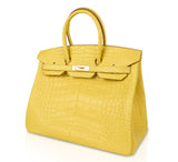 Hermes Birkin 35 Bag Matte Alligator Mimosa Gold Hardware Crazy Fabulous