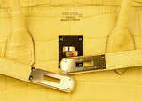 Hermes Birkin 35 Bag Matte Alligator Mimosa Gold Hardware Crazy Fabulous