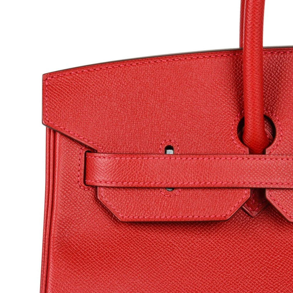 Hermes Birkin 35 Bag Rouge Casaque Lipstick Red Epsom Palladium new