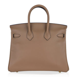 Hermes Birkin 25 Beige De Weimar Veau Jonathan Leather Gold Hardware