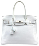 Hermes Birkin Clemence 30 Cm Tote Shw White Leather Satchel