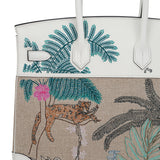 Hermes Limited Edition Birkin 35 Bag Faubourg Tropical Toile & Swift