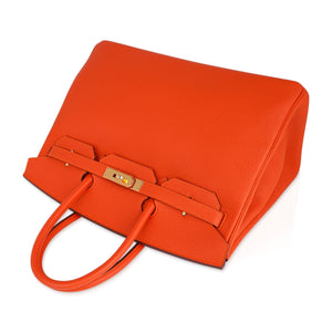 Hermes Birkin 35 Bag Feu Orange Togo Gold Hardware