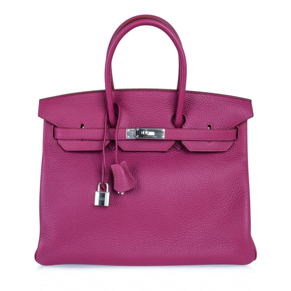 Hermes Birkin HSS 35 Bag Rare Pink Tosca Special Order Clemence Palladium