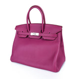 Hermes Birkin HSS 35 Bag Rare Pink Tosca Special Order Clemence Palladium