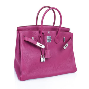 Hermes Birkin HSS 35 Bag Rare Pink Tosca Special Order Clemence Palladium