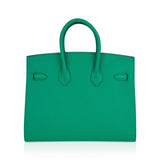 Hermes Birkin 25 Bag Sellier Vert Jade Epsom Leather with Gold Hardware