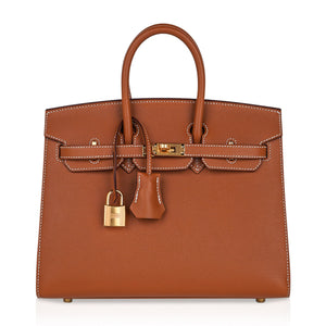 Hermes Birkin 25 Sellier Gold Bag Veau Madame Leather Gold Hardware