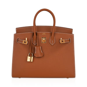 Hermes Birkin 25 Bag Sellier Gold Epsom Leather with Gold Hardware