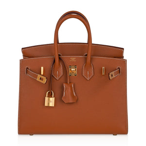 Hermes Birkin 25 Sellier Gold Bag Veau Madame Leather Gold Hardware