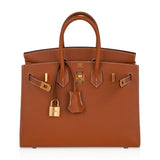 Hermes Birkin 25 Sellier Gold Bag Veau Madame Leather Gold Hardware