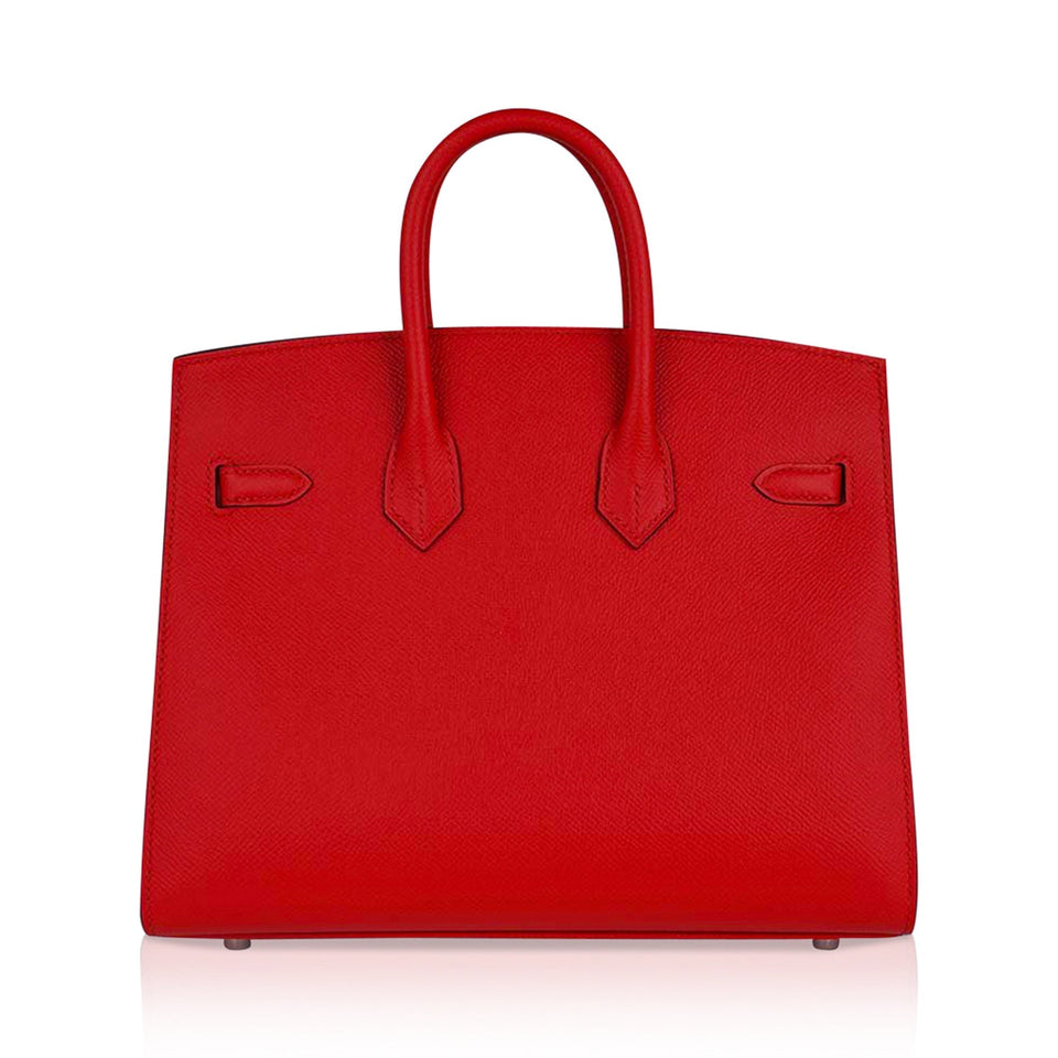 Hermes Birkin 25 Bag Sellier Rouge De Couer Epsom Leather with Palladium Hardware