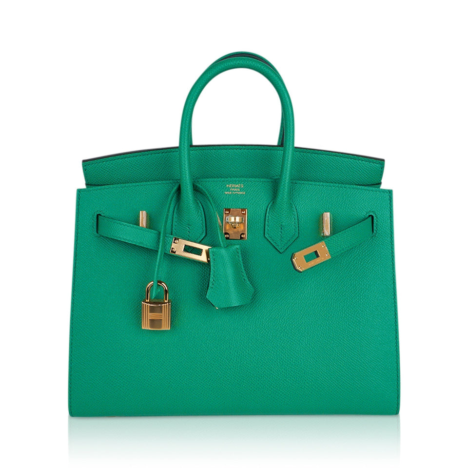 Hermes Birkin 25 Bag Sellier Vert Jade Epsom Leather with Gold Hardware