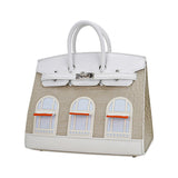 Hermes Limited Edition Birkin 20 Faubourg Sellier Bag Neige (Snow) White Matte Alligator