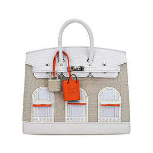 Hermes Limited Edition Birkin 20 Faubourg Sellier Bag Neige (Snow) White Matte Alligator