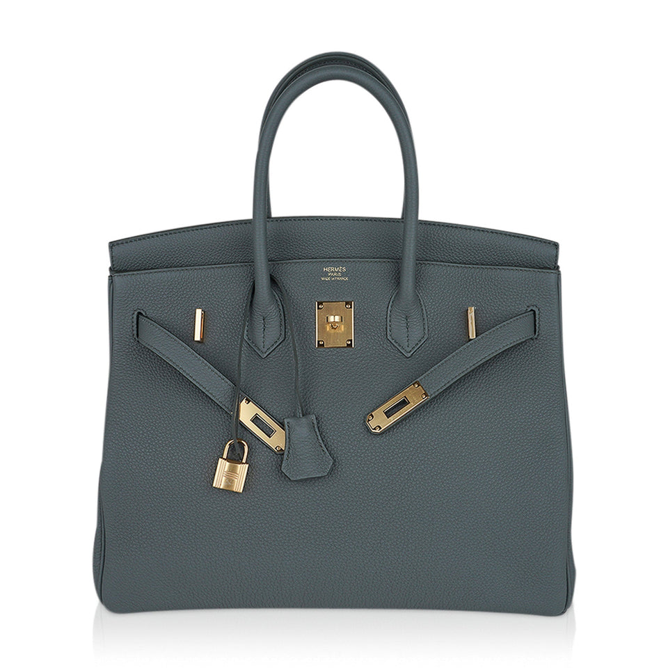 Hermes Birkin 35 Bag Vert Amande Togo Leather with Gold Hardware