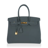 Hermes Birkin 35 Bag Vert Amande Togo Leather with Gold Hardware