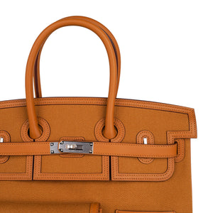 Hermes Limited Edition Birkin 35 Bag Cargo Sesame Toile Goeland & Swift Leather with Palladium Hardware