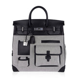 Hermes Haut A Courroies 40 Cargo Bag AA Ecru-Noir/Noir
